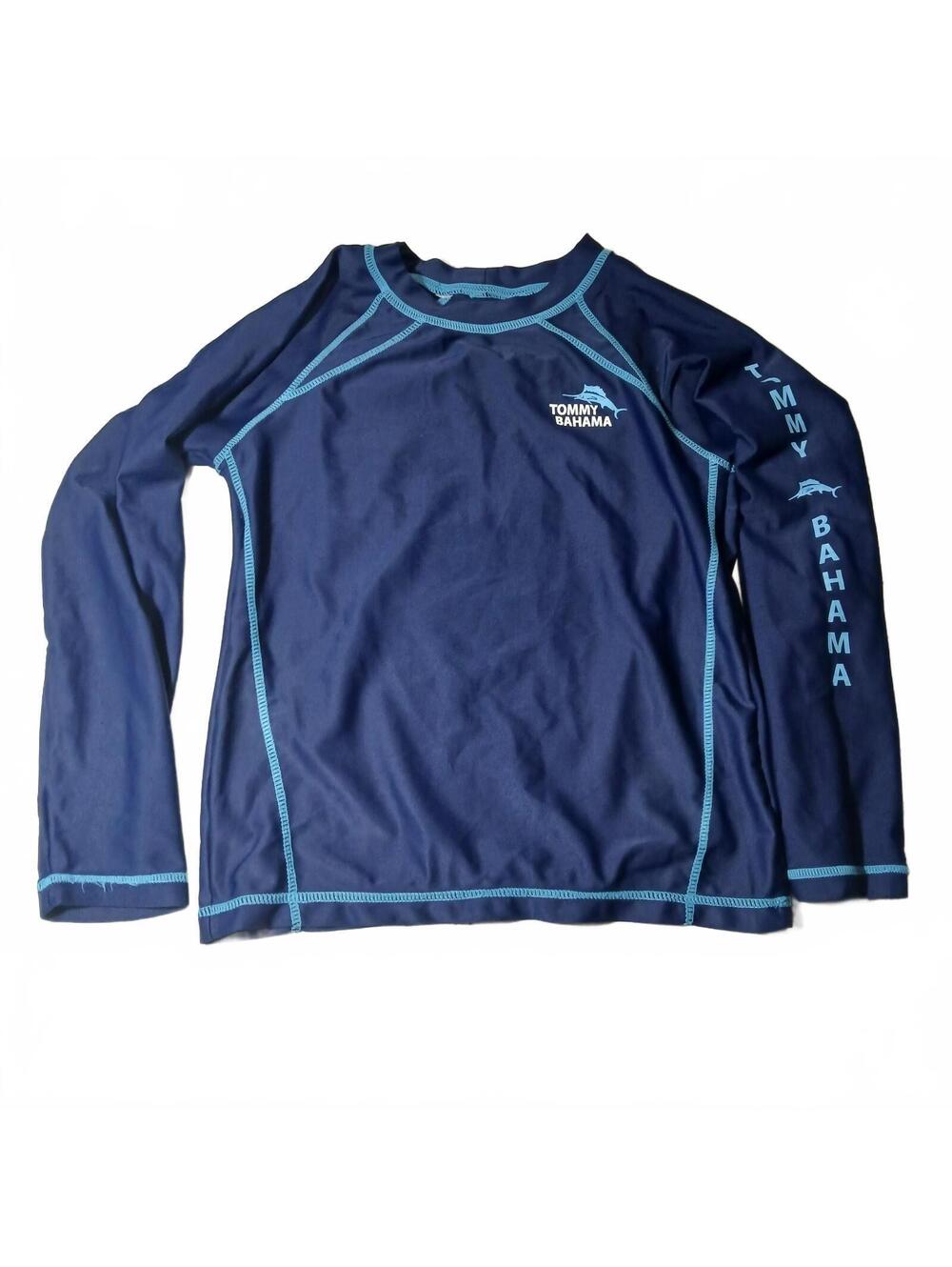 Tommy Bahama Childs Missing Tag Navy Blue Long Sleeve Rash Guard Swim Shirt